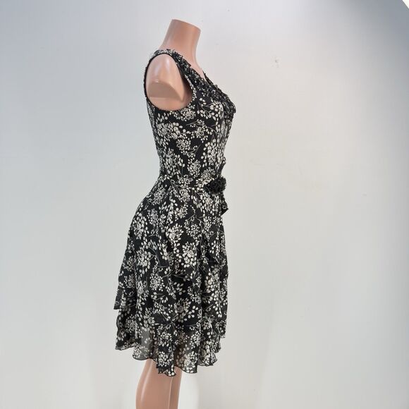 NWT Signature by Robbie Bee 8 Petite Ruffle Dress Women's Black White  NWT - Picture 3 of 16